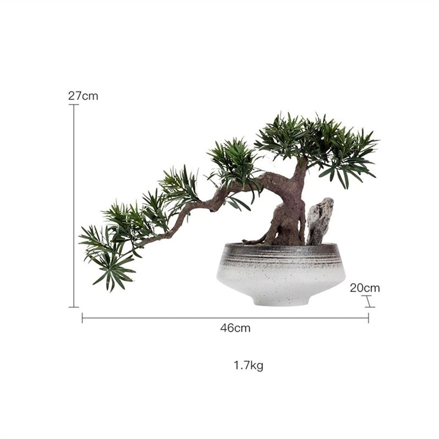 GRFIT Artificial Bonsai Ornaments with Simulation Plants for Hotel Studio, Zen Tea Table Decoration, Luxury Bonsai Artificial Tree Plant