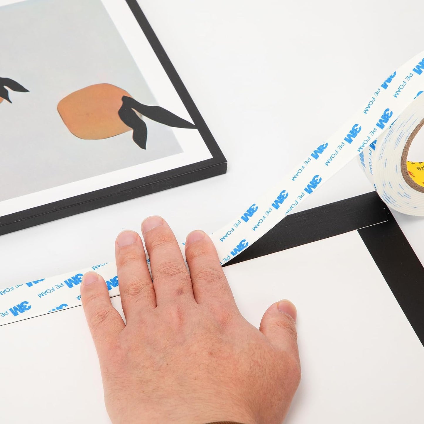 3M Double Sided Foam Tape 1'' x 16.5Ft 2 Pack, Heavy Duty PE Foam Tape Strips for Crafts Picture Hanging Poster Alarm Sensor Arts DIY Home Deco