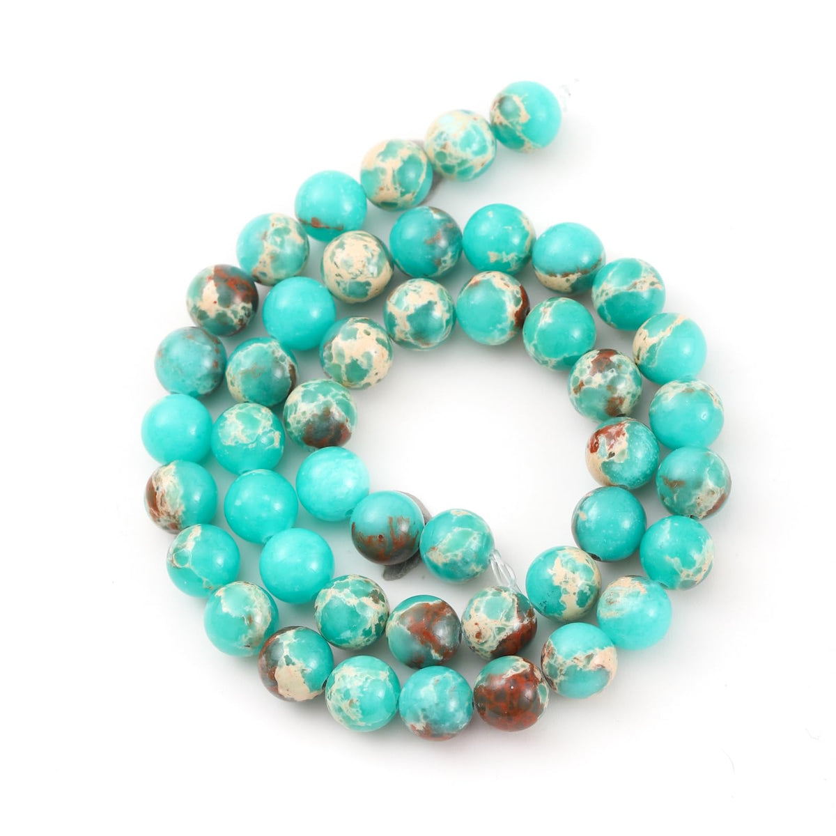 10mm 38pcs DIY Natural Green Imperial Jasper Stone Beads Round Healing Crystal Gemstone Loose Beads for Jewelry Making Handmade Bracelet Necklace