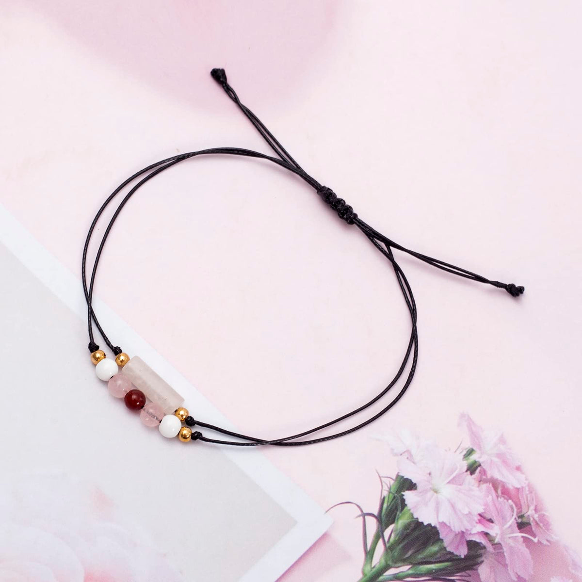 MTJAHPS Protection Bracelet, empath protection, black obsidian Crystals and Healing Stones Bracelet for Women ，Luck ，Anxiety and Stress Clam Bracelet (Fertility-1)