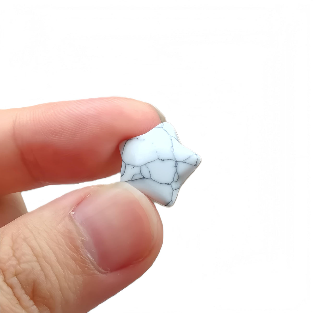 Sunshcat Synthetic White Howlite Turquoise 10Pcs Star Shaped Thumb Crystals and Healing Stone,0.6" Haped DIY Jewelry Pendant ﻿