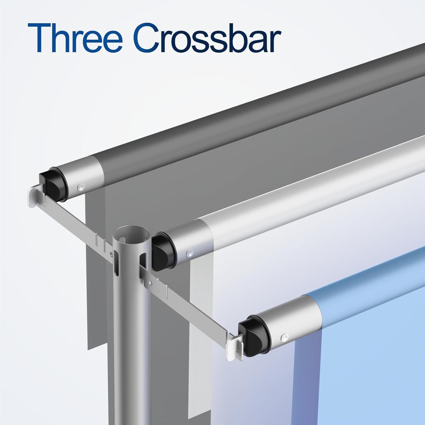Qoolfoto 8.9x10ft Pipe and Drape Backdrop Stand, Three Crossbar, Heavy Duty Adjustable Background Frame with Metal Base for Parties Photography Wedding Photoshoot Decoration