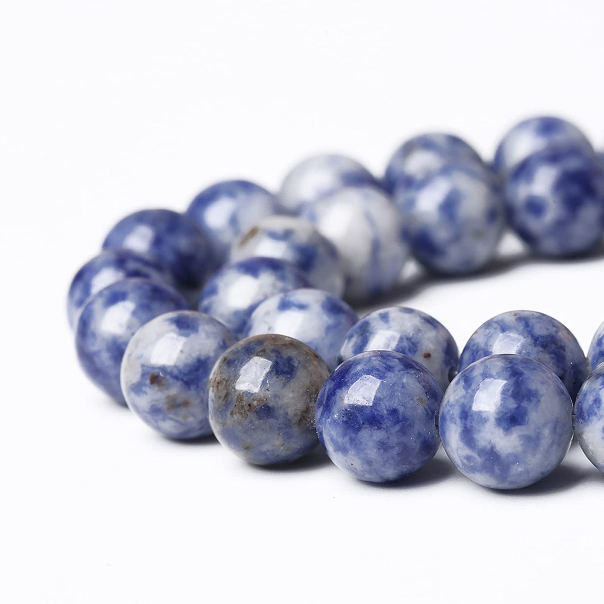 45PCS 8mm Natural Sodalite Beads Round Loose Stone Beads for Jewelry Making DIY Energy Stone Healing Power Bracelet 15"