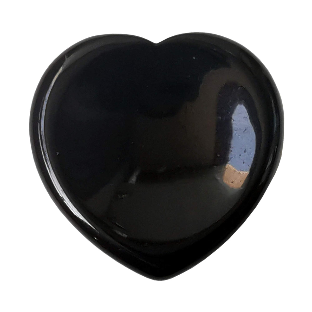 Bacatgem Natural Black Obsidian Heart Chakra Thumb Worry Stone,Hand Carved Healing Crystal Shaped Stone for Anxiety Stress Relief Meditation