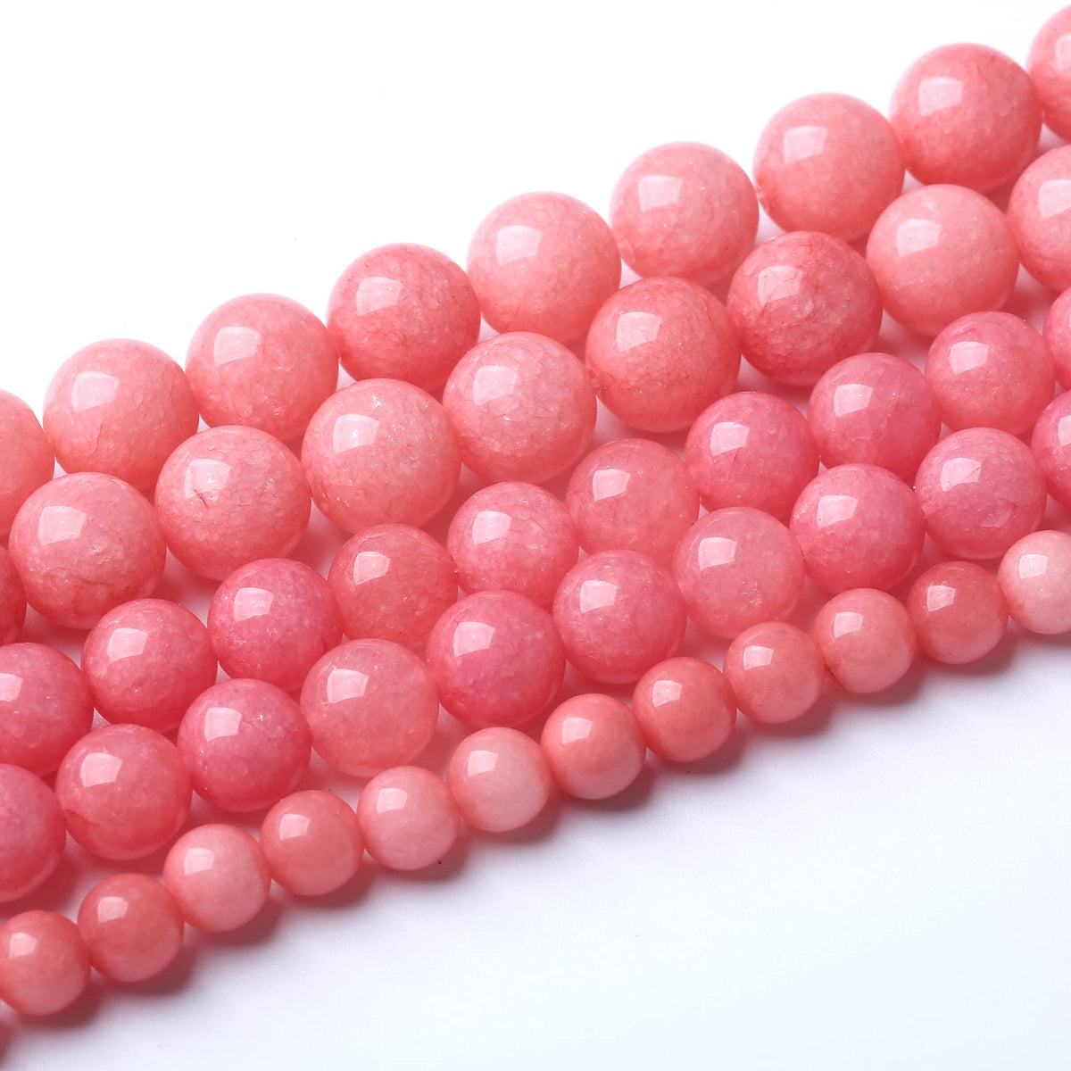 90pcs 4mm Natural Pink Jades Beads Rhodochrosite Chalcedony Round Beads for Jewelry Making DIY Bracelet Crystal Energy Healing Power Stone (4mm, Pink Chalcedony)