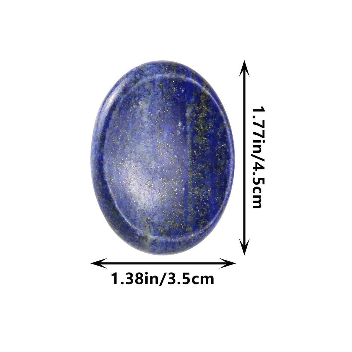 Nvzi Worry Stones Lapis Lazuli Crystals, Chakra Crystals and Healing Stones, Oval Palm Stone, Thumb Stone, Crystals for Beginners, Spiritual Gifts for Women, Meditation Accessories (1PCS)