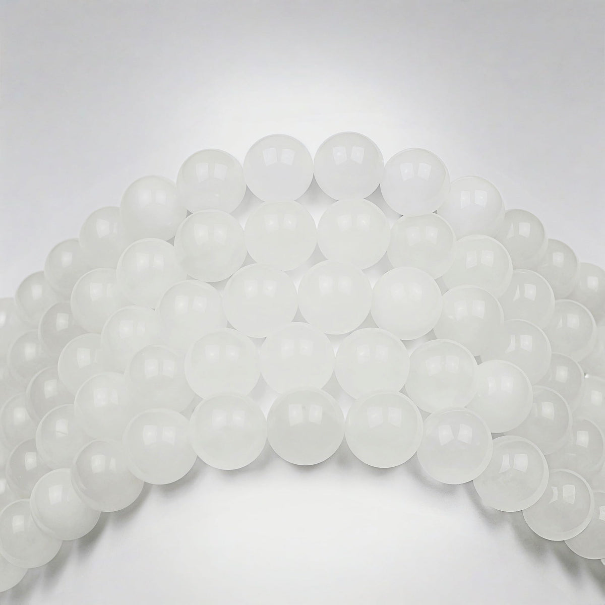 MJDCB Beads for Energy Bracelets Yoga Bracelet DIY Bracelet Natural Stone Beads White Jade 38 Pieces, 10mm
