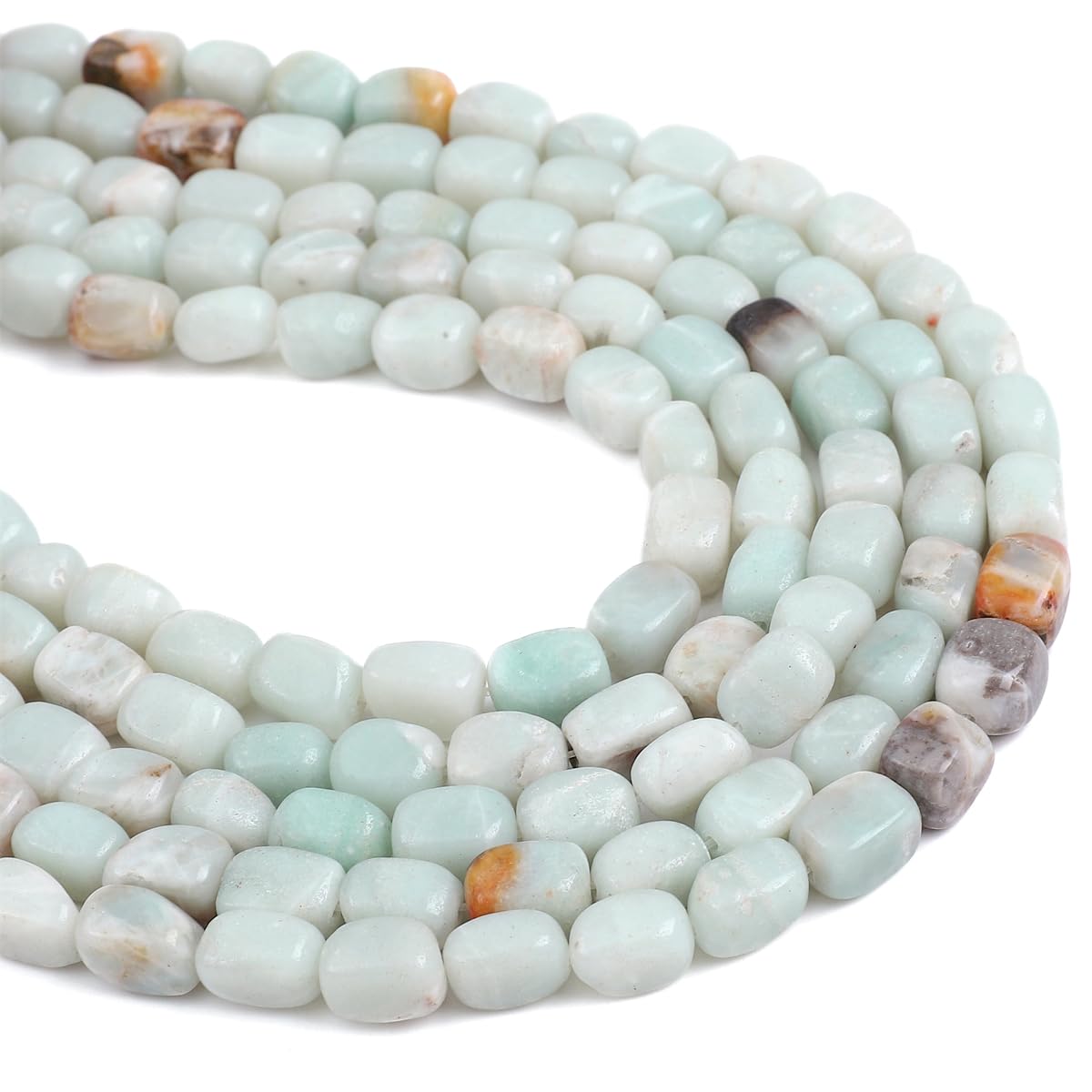 BEADIA Natural Amazonite Cuboid Stone Loose Semi Gemstone Beads for Jewelry Making 8mmx12mm 38cm/Strand