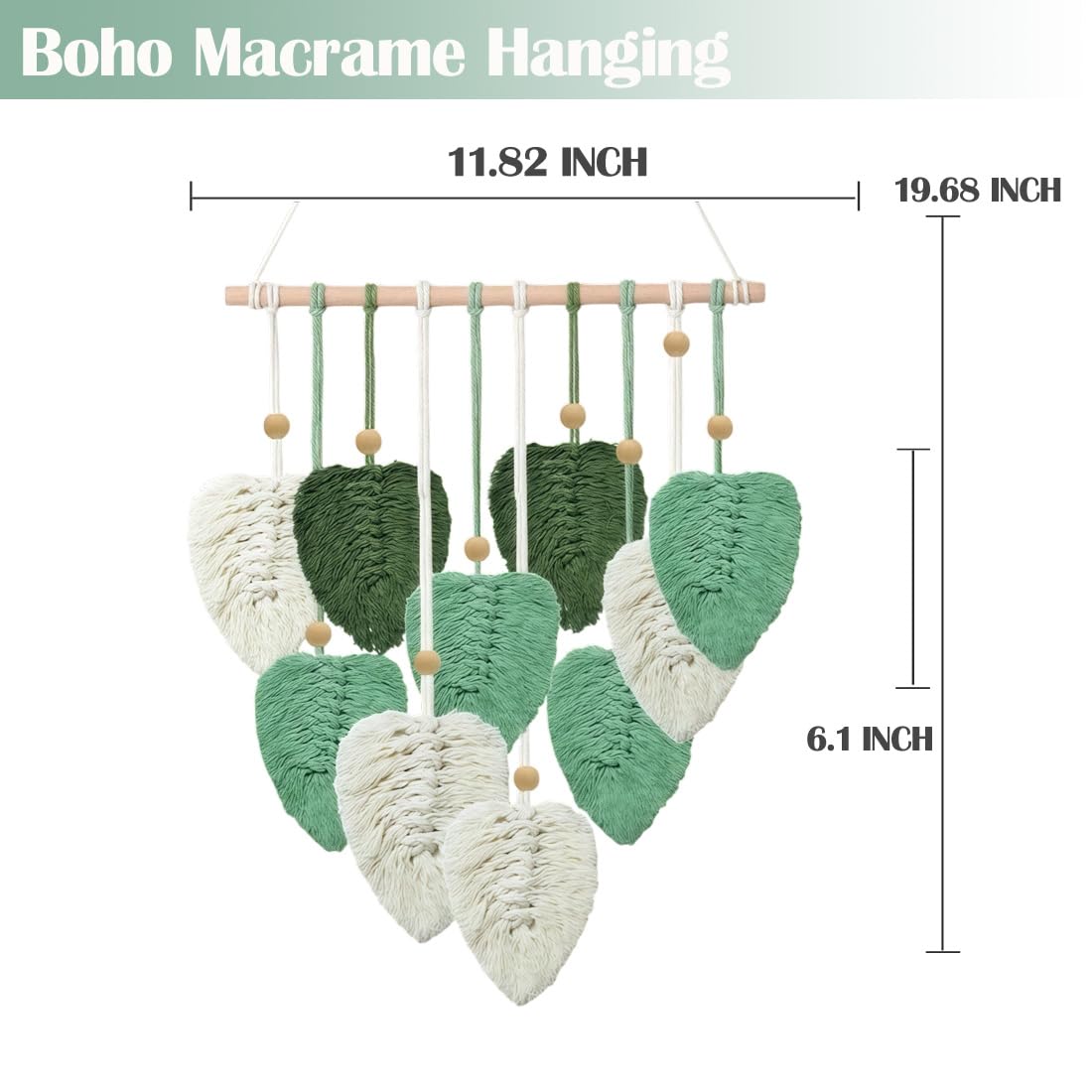 Ewparts Macrame Leaf Wall Hanging Kit – 3mm Cord with Fringe Comb, Threader & Leaf Template,Include Step-by-Step Instructions, Complete DIY Wall Decor Set for Beginners, Boho Craft Kit for Adults