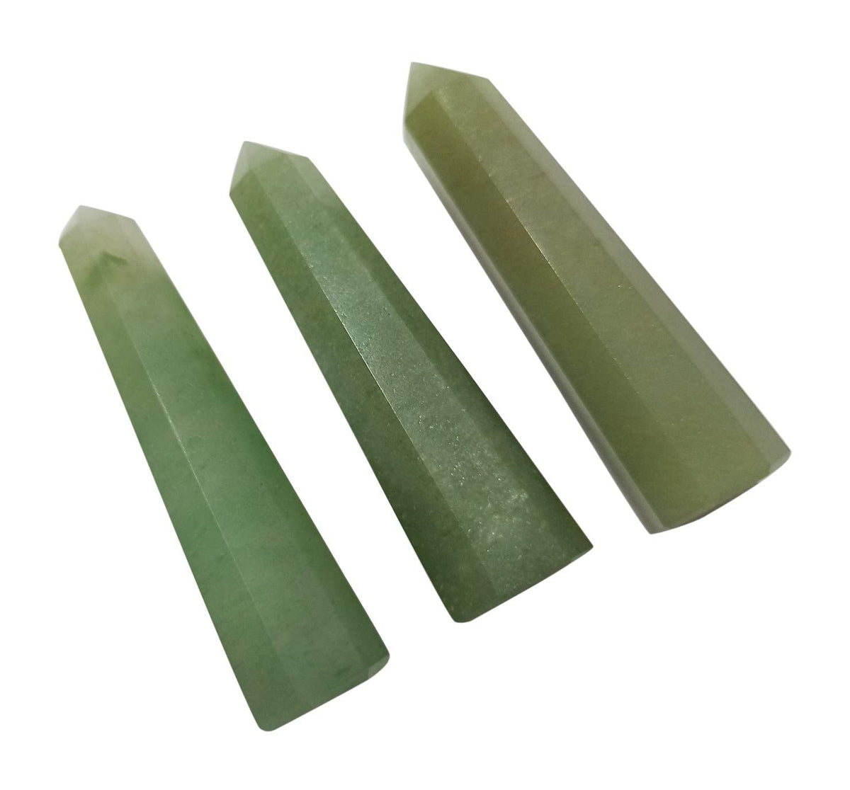WholesaleGemShop 3 Inch Green Aventurine Gemstones Obelisk Tower Jumbo Facet Aura Rock Crystal Natural Polished Earth Wand Spirit