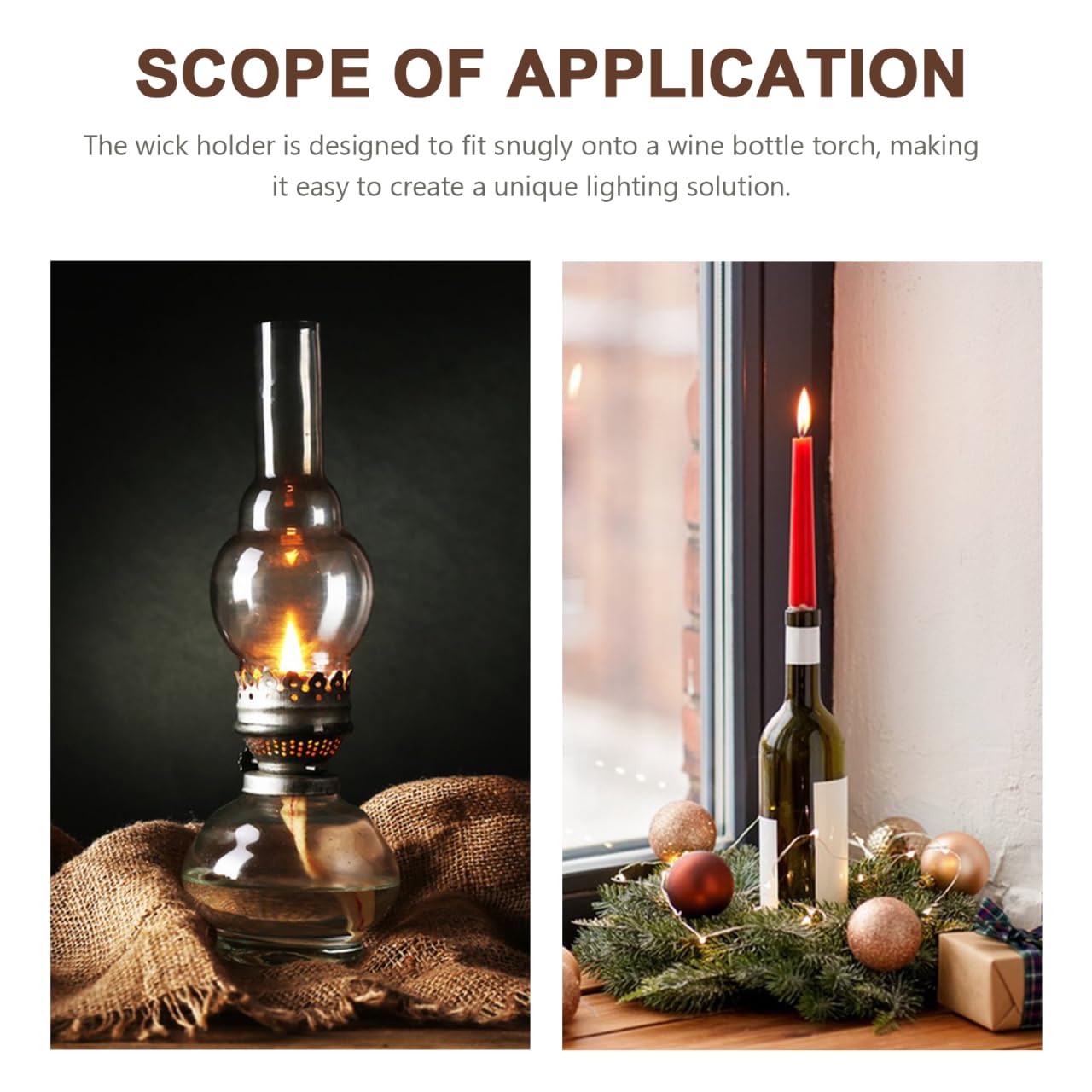 PRETYZOOM Wine Bottle Torch Kit Replacement Wicks with Torch Wick Holders and Lamp Covers 13.78 Inch for Outdoor Tiki and Garden Lantern DIY Projects