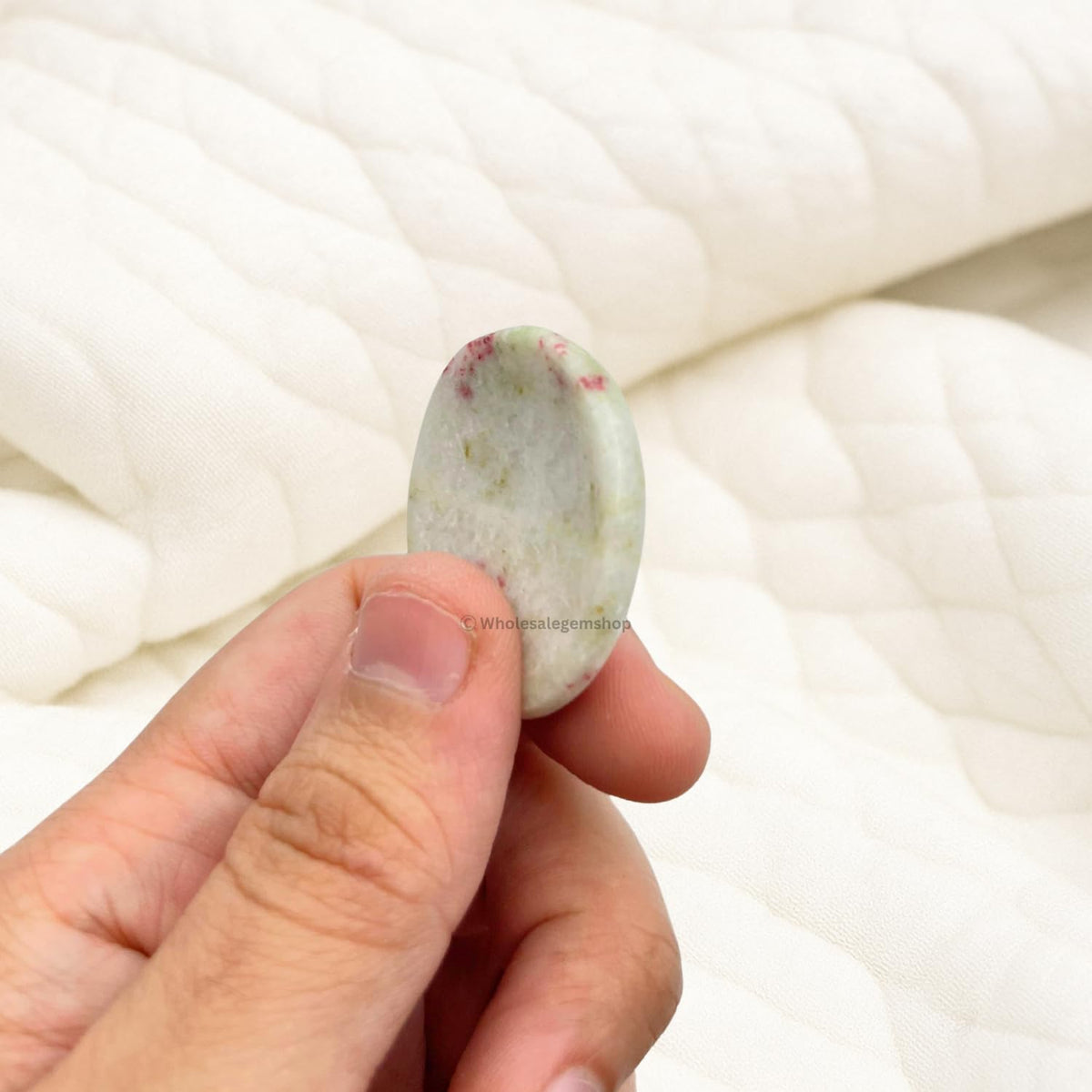 GEMSCITE Cinnabarite Thumb Worry Stones Metaphysical Gemstone Crystal Healing Reiki Men Women Gift FENG Shui Positive Energy Love Wellness Palm Stones Wicca Powerful