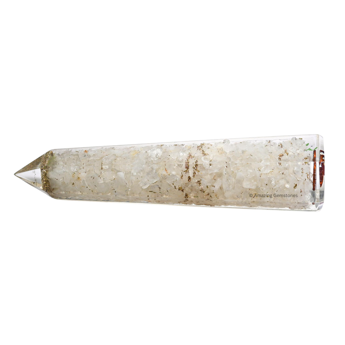 Amazing Gemstone Clear Quartz Orgonite Orgone Crystal Towers - Large 4.5" Orgonite Crystal Wand Obelisk Tower Point for Meditation, Crystals and Healing Stones Gift and Protection