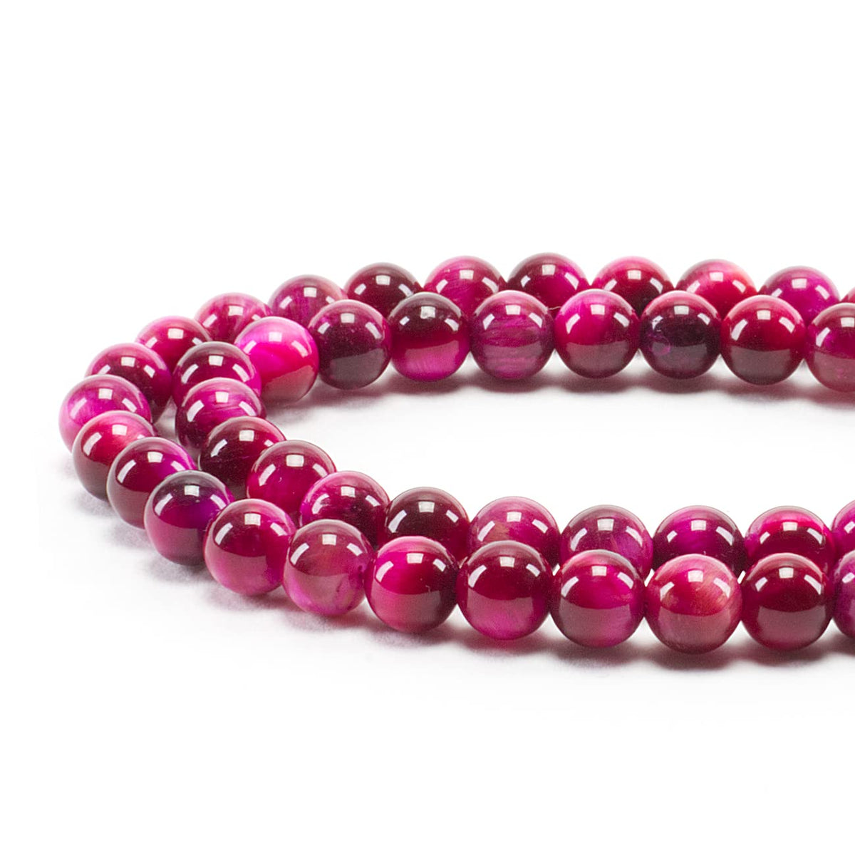Cherry Tree Collection | 100PCS 6mm Pink Tiger's Eye Gemstone Round Beads for Jewelry Making | Includes Storage Box, Elastic String, and Needles