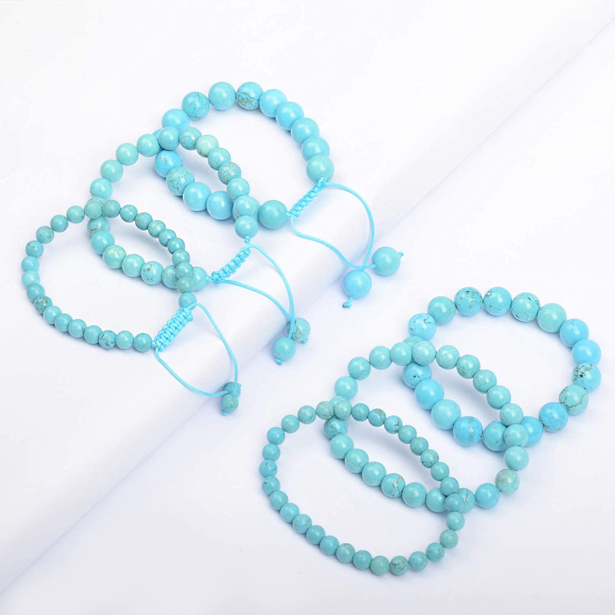 AD Beads Natural Gemstone Round Loose Beads 15" for Bracelet Necklace Earrings Jwelery Making Crafts DIY (10mm, Blue Turquoise)