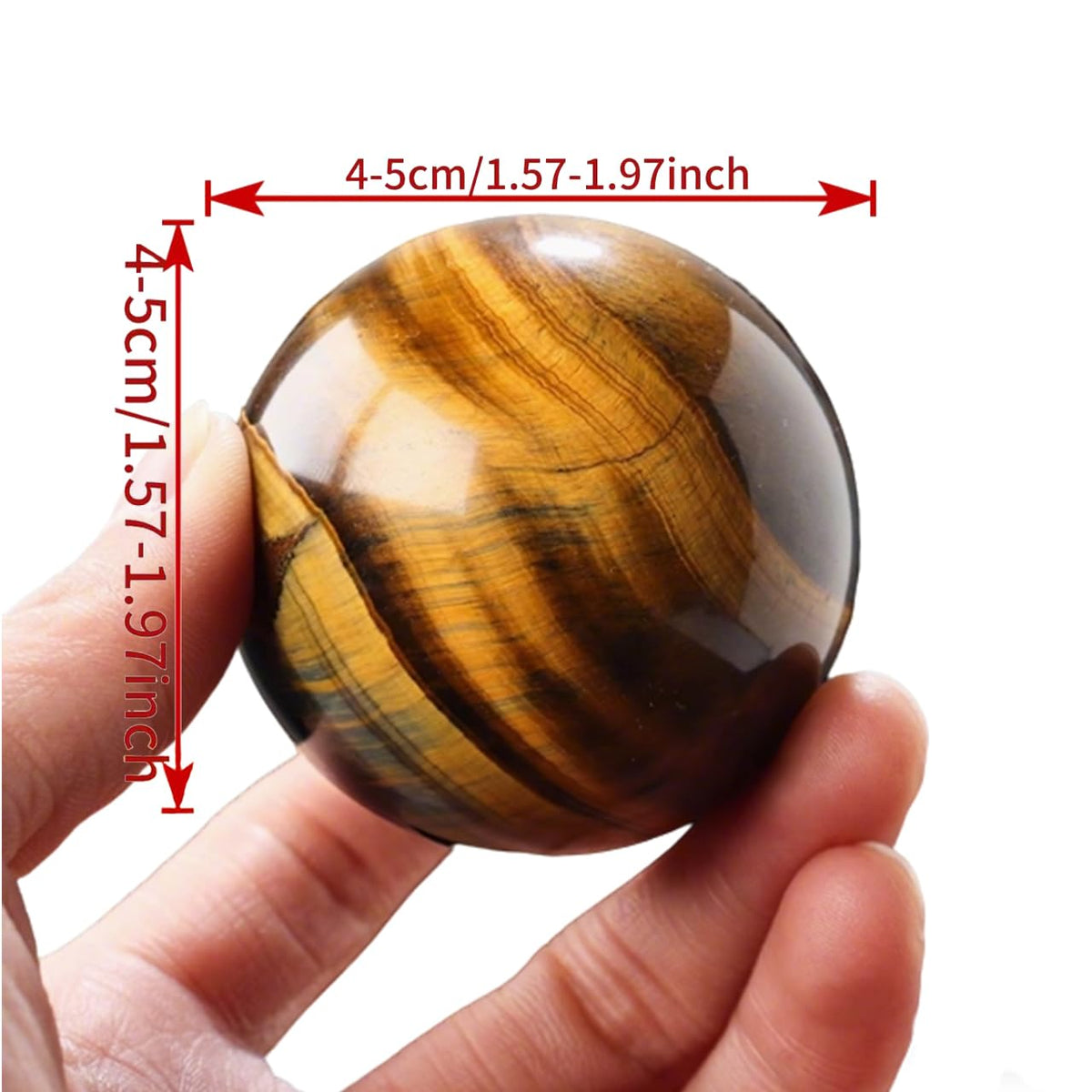 AierCrystal Natural Stone Crystal Sphere Feng Shui Home Decoration Ball Positive Energy Scrying Orb for Meditation Tool for Spiritual Space Purification Globe Diameter 4-5cm Tiger's Eye Sphere
