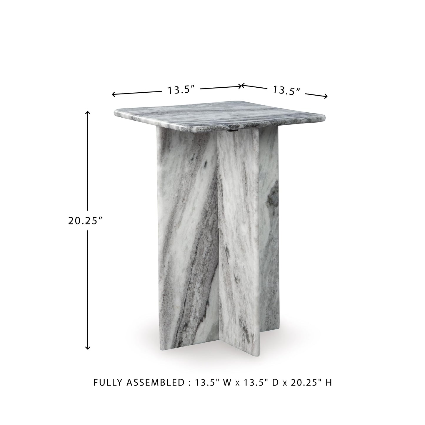 Signature Design by Ashley Keithwell Contemporary Marble Top Accent Table, Gray