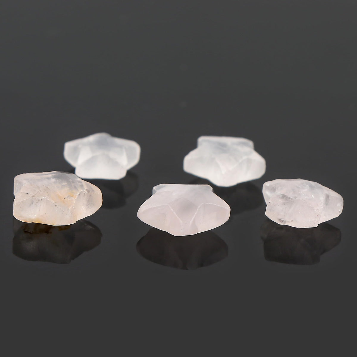 CRYSTALINES 5pcs, Wholesale Natural Rose Quartz Gemstones, Bulk Star Shape Stones, Assorted Loose Supply, DIY Craft-Jewelry Making, Chakra Healing Crystals, Gem Collection, 8-12mm