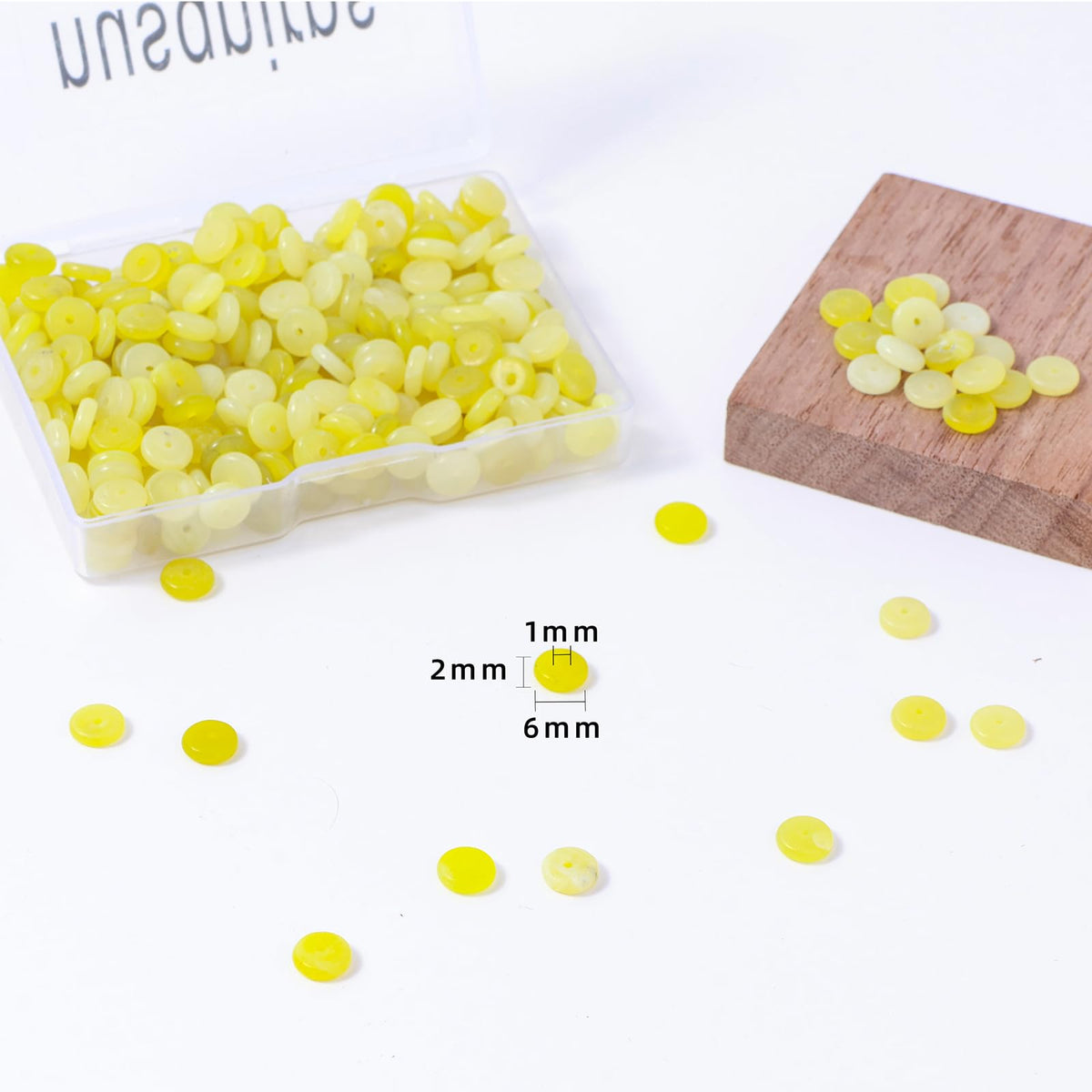 Natural Lemon Jade Disk Stone Spacer Beads 6x2mm 38cm/str Flat Rondelle Loose Semi Gemstone Caps for Making Bracelets Necklace