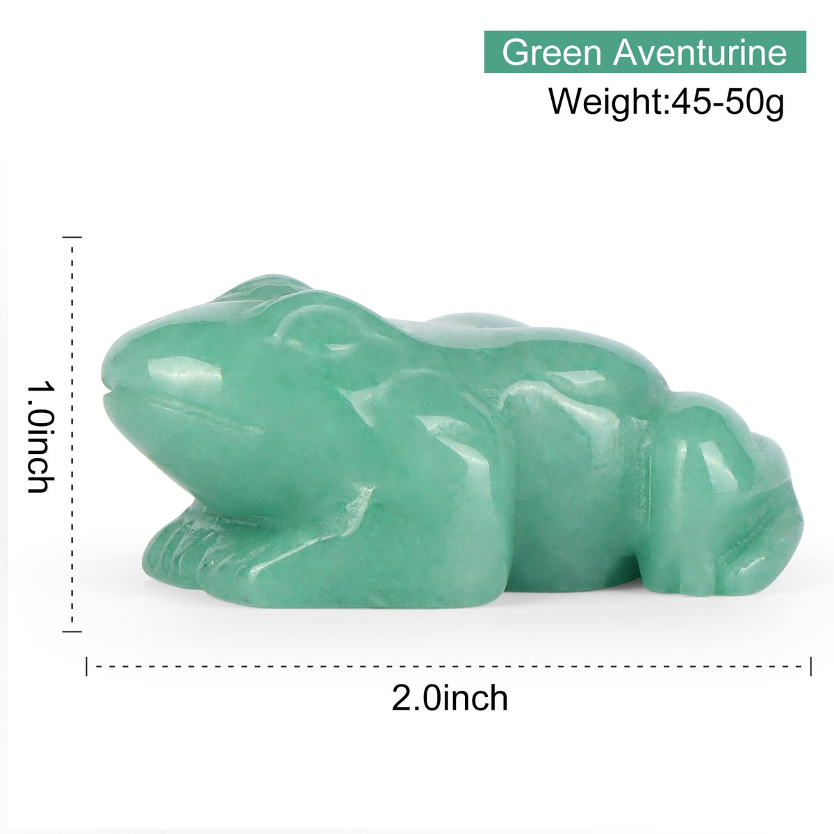 SMQ 2 inch Crystal Frog, Natural Green Aventurine Frog Figurine, Hand Carved Frog Statue Decor, Healing Stone Crystal Animal Statue with Gift Box