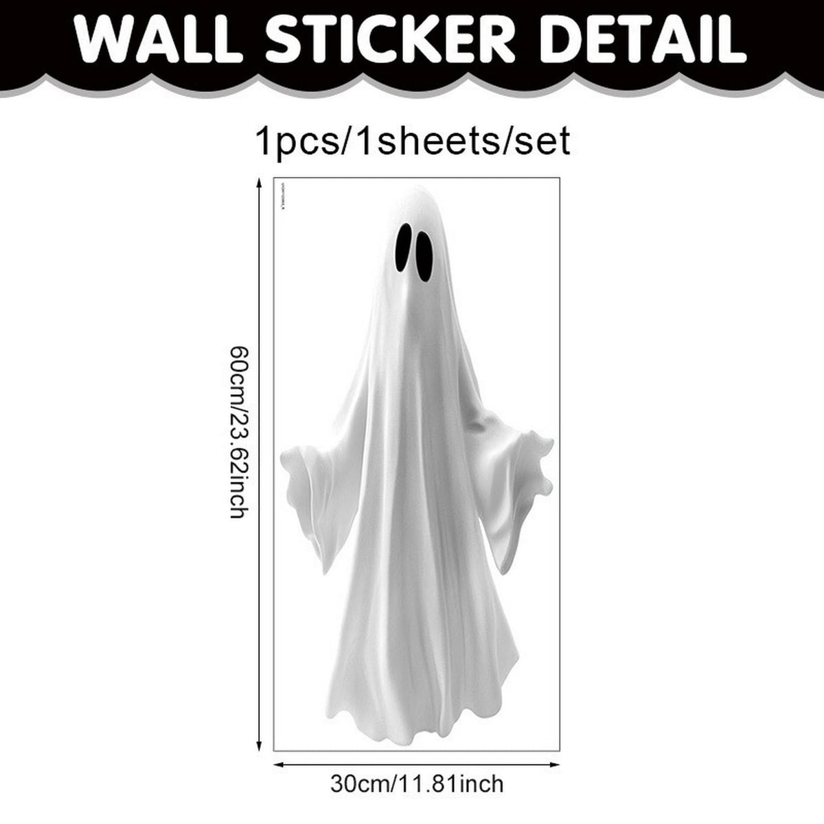 1 Sheets Halloween Ghost Window Clings Cute Ghost Window Decals Reusable Stickers for Halloween Home Decoration Windows Glass Mirror Decor Holiday Party Supplies