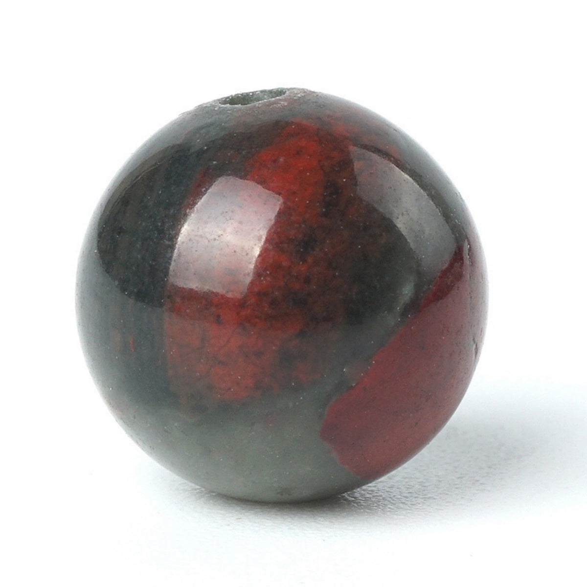 100Pcs Natural Stone 6mm African Blood Stone Round Loose Gemstone Energy Healing Beads Hole Size 1mm DIY Smooth Beads for Bracelet Necklace Earrings Jewelry Making