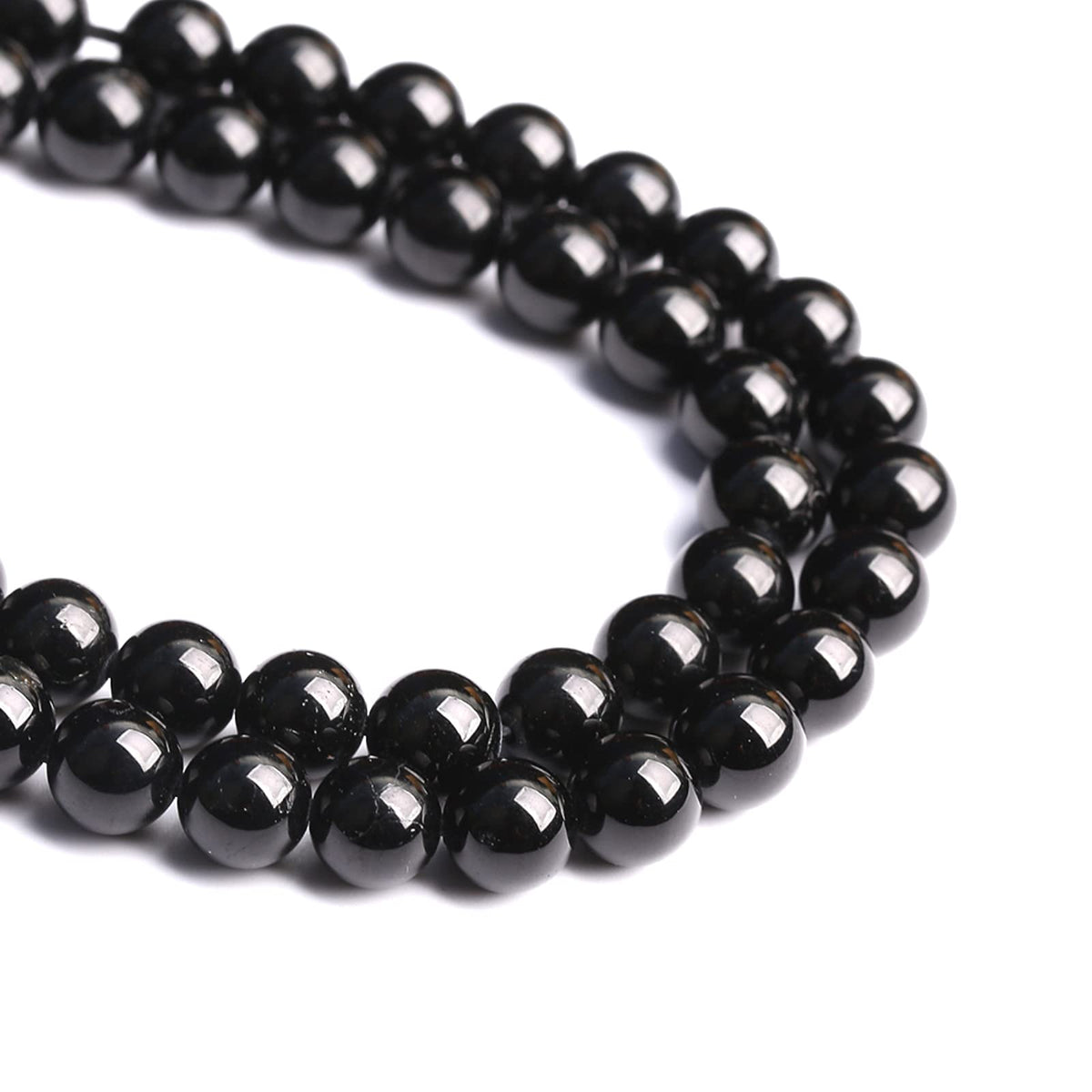 8MM 45PCS Natural Black Tourmaline Gemstone A Grade Beads for Jewelry Making DIY Bracelet Crystal 1 Strand