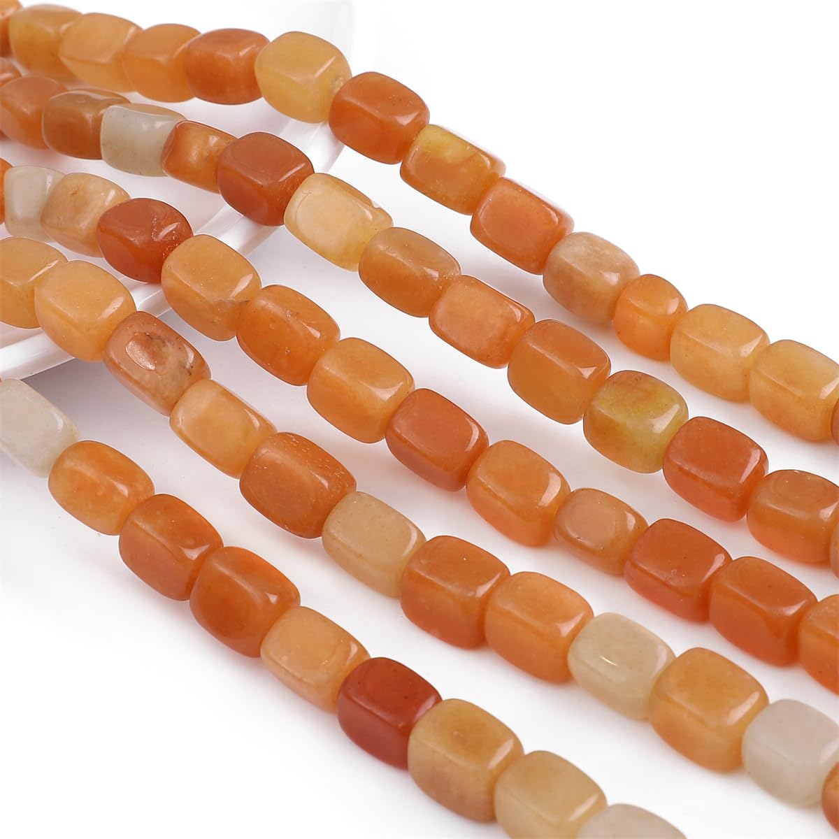 BEADIA Natural Red Aventurine Cuboid Stone Loose Semi Gemstone Beads for Jewelry Making 8mmx12mm 38cm/Strand