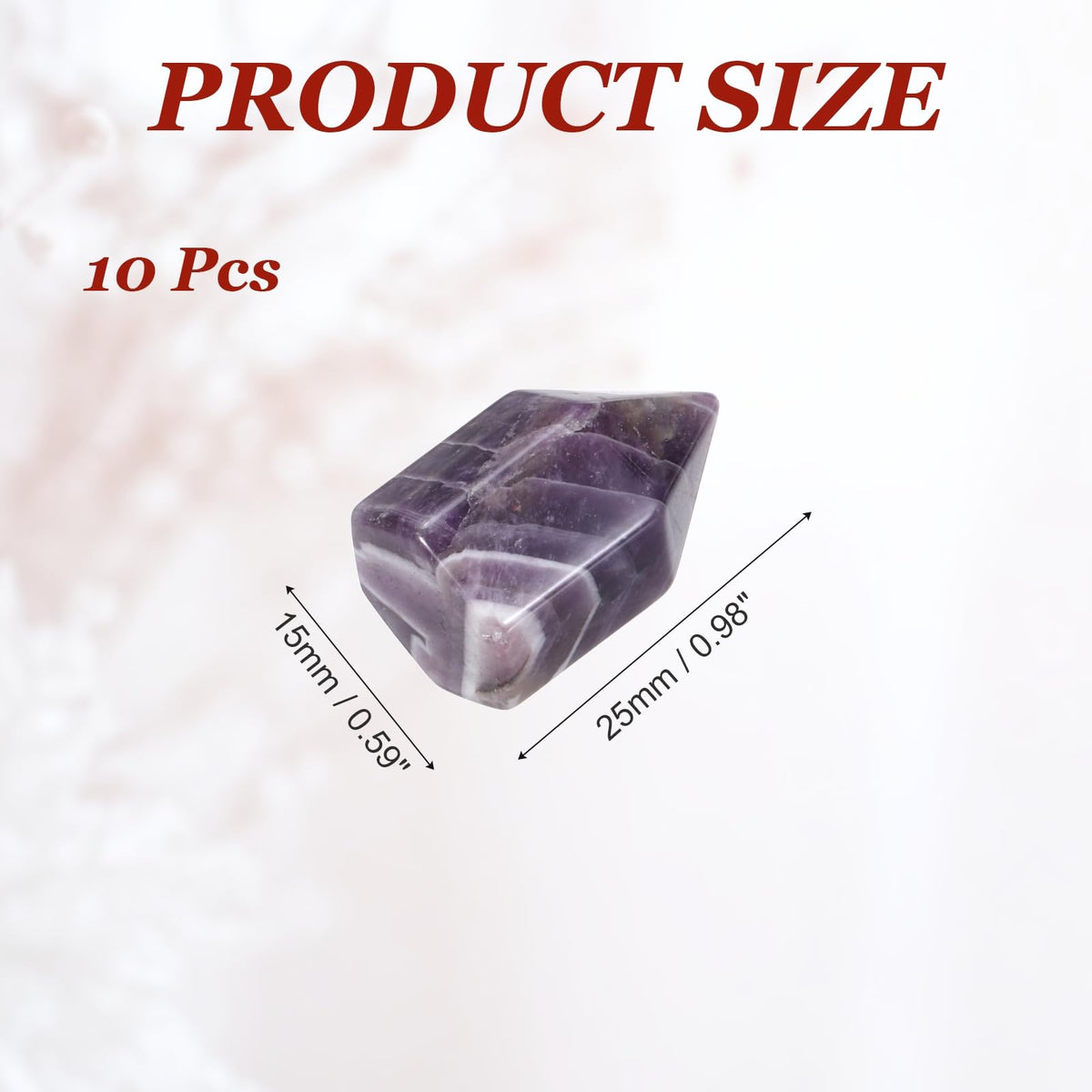 MECCANIXITY Crystals Wands Amethyst Hexagonal Faceted Single Points Towers Pocket Polished Stone Bulk for Energy Chakra Meditation Crystal Healing, 15 x 25mm (Purple),5Pcs