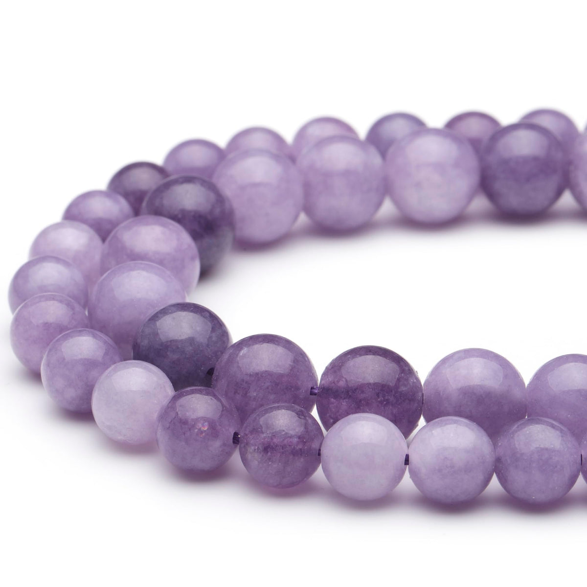 Youngbling Natural Gemstone Beads for Jewelry Making,8mm Lepidolite Polished Round Smooth Stone Beads for Bracelet Necklace 15 Inch