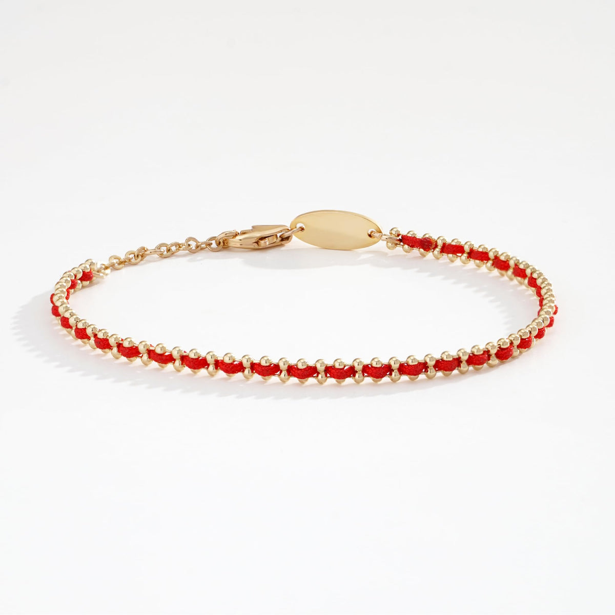 LEGENSTAR Gold Bracelet for Women 18K Gold Dainty Plated Lucky Bracelet for Women Handmade String Interwoven with Gold Chain Adjustable Length Simple Gold Bracelet Fashion Accessory
