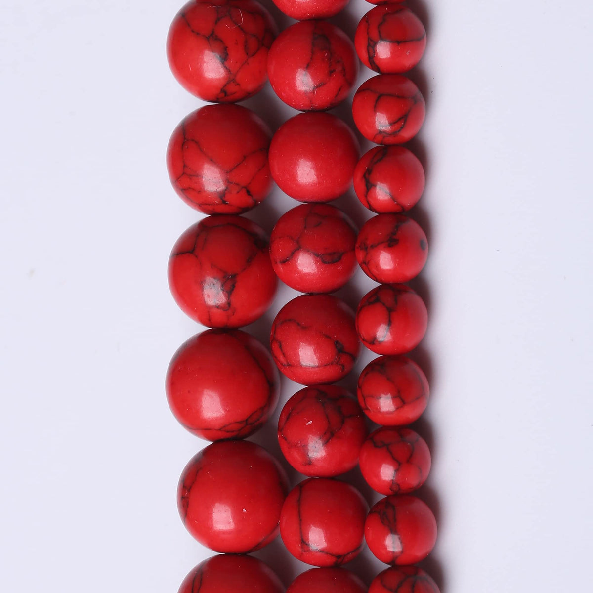 10MM Red Turquoise Round Loose Beads Natural Gem Beads Crystal Energy Stone Beads for Jewelry Making DIY Bracelet Necklace