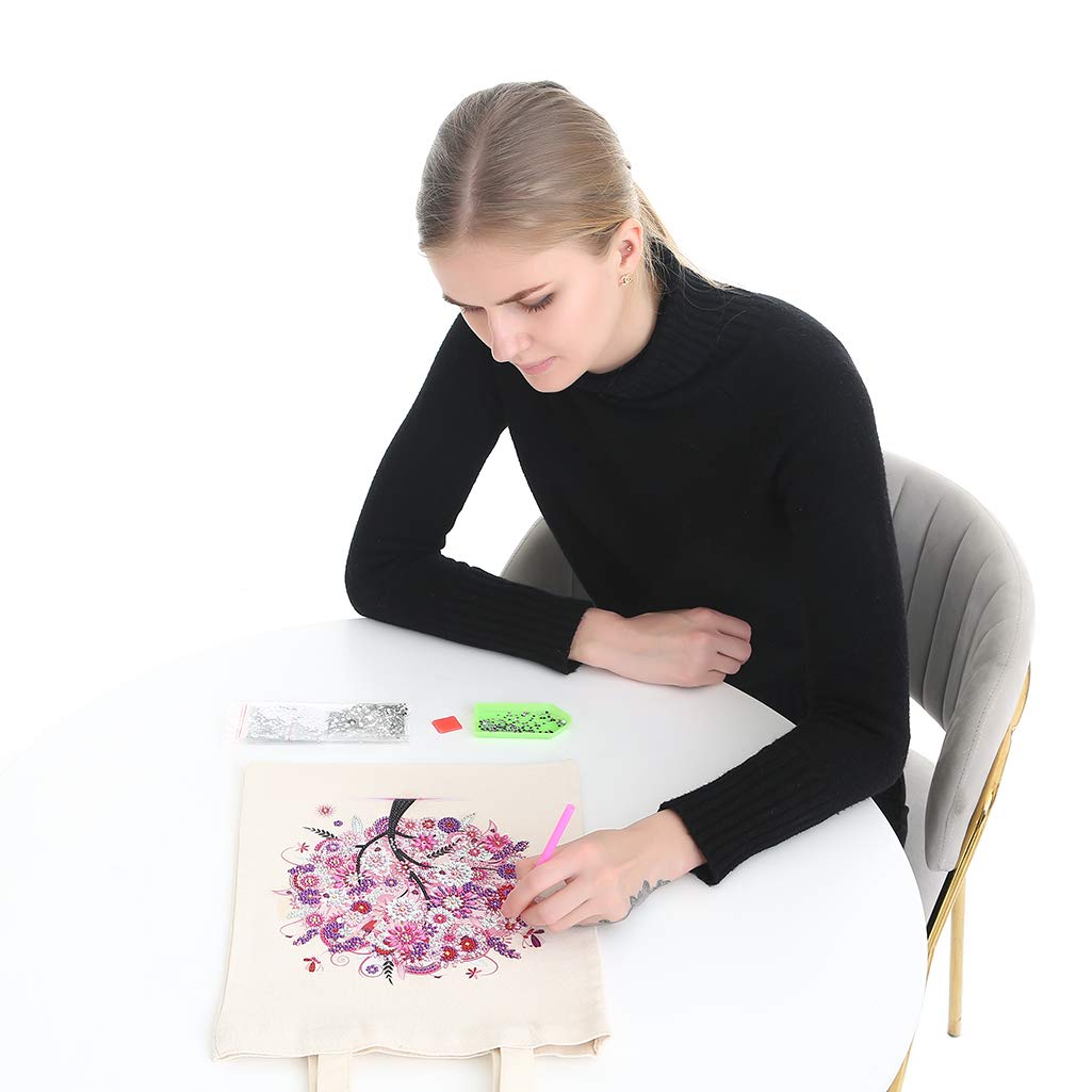 JGA JOGGING ARM 5D Art Craft Diamond Painting Shopping Canvas Tote Bag Foldable Hand bags Accessories Tray Organizer for Adult Women Handwork