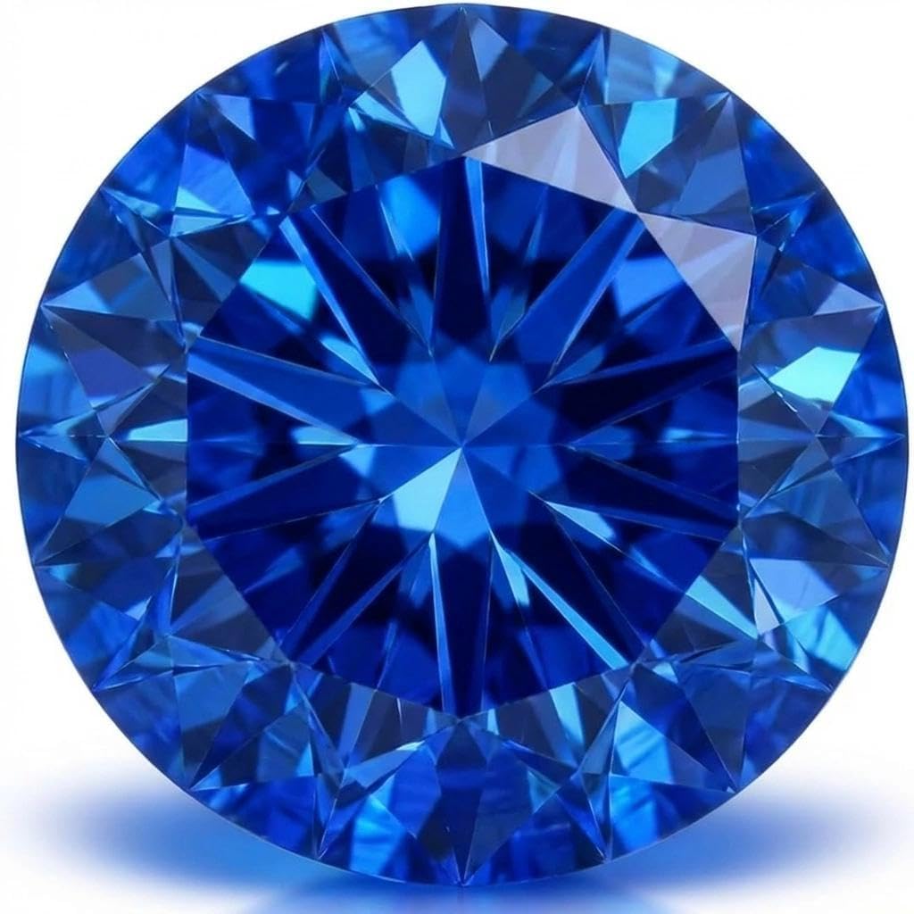 AGL Certified Lab Grown Sapphire, Brilliant Cut Loose Stone, for Fine Jewelry Making, 0.5 Carat (5mm)