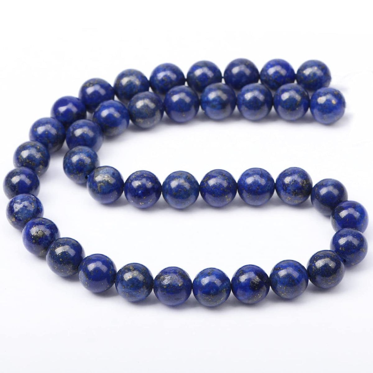 AD Beads Natural Gemstone Round Loose Beads 15" for Bracelet Necklace Earrings Jwelery Making Crafts DIY (10mm, Blue Lapis)