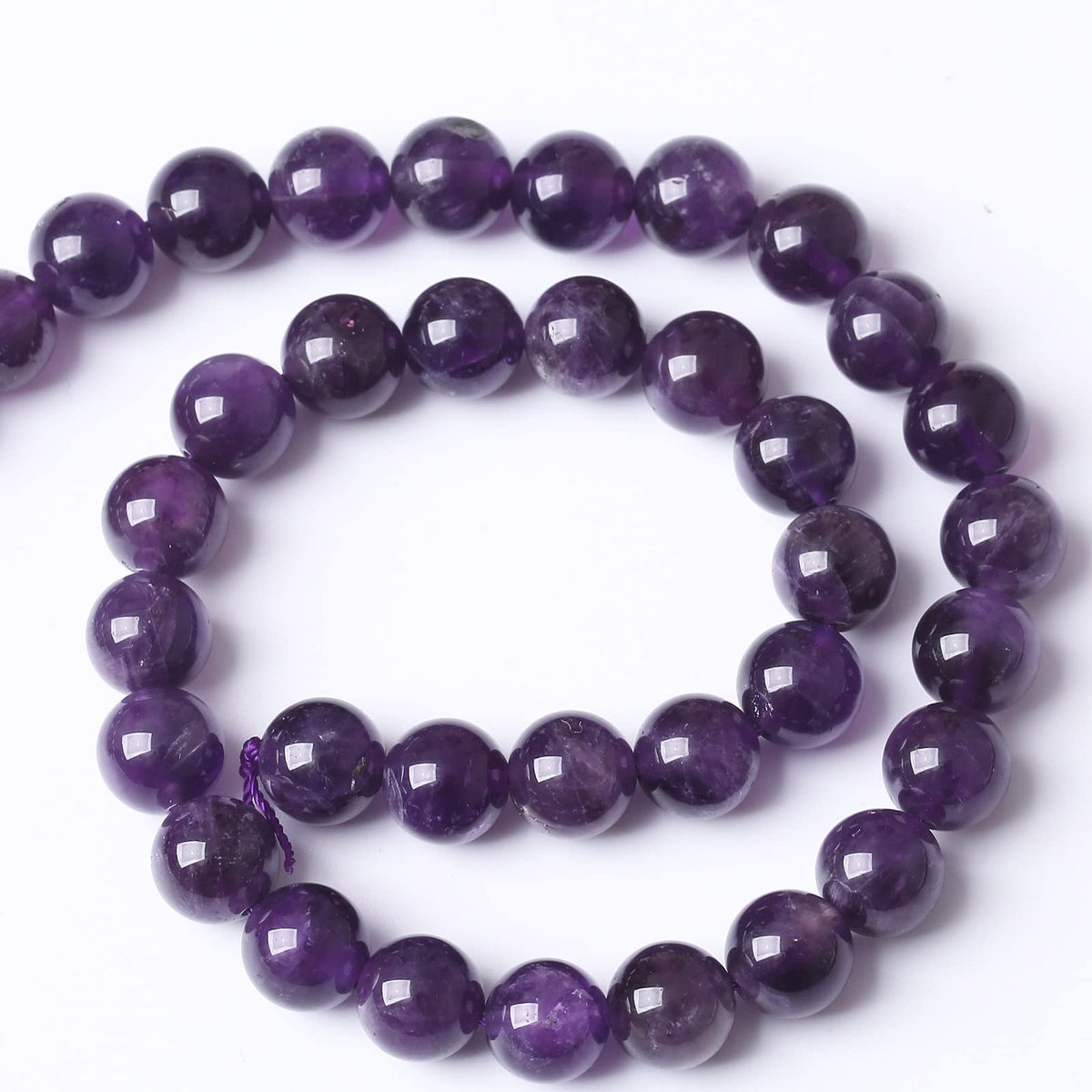 60PCS 6MM Beads Natural Amethyst Stone Stone Beads Energy Healing Beads for DIY Jewelry Bracelet Necklace Making for Jewelry Making15Inch