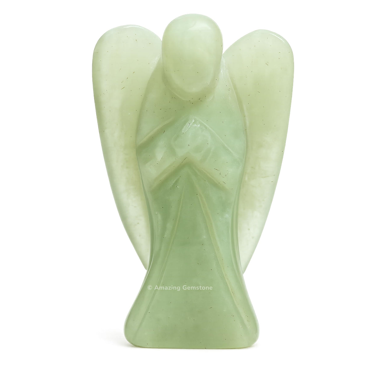 Amazing Gemstone Green Aventurine Angel - Green Aventurine Crystal Angel and Pocket Guardian Angel Crystal Figurines (3 inches)
