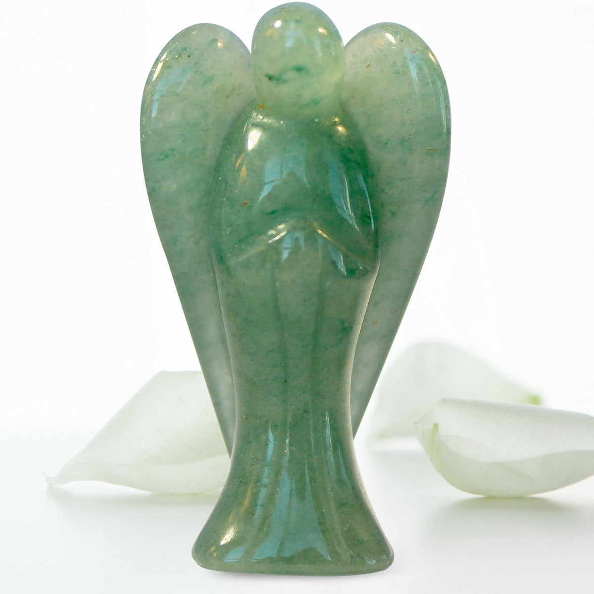 Earth Therapy Original Pocket Guardian Angel with Serenity Prayer Card - Green Aventurine Healing Stone Figurine - Bless Yourselves and Your Loved Ones