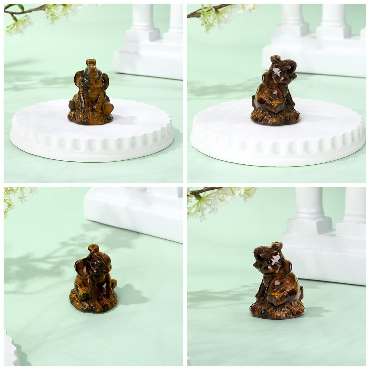ZHIYUXI Brown Elephant Gifts for Women Encouraging Elephant Decor Lucky Cute Elephants Figurine Inspirational Gifts for Women
