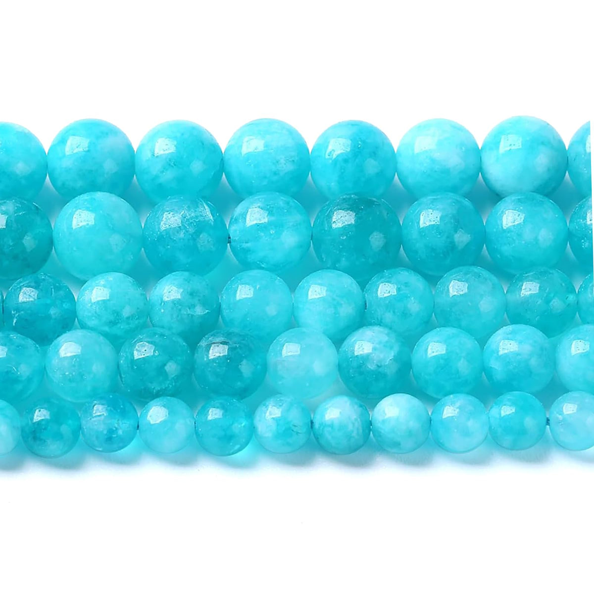 6MM 60PCS Natural Stone Amazonite Chalcedony Beads for Jewelry Making DIY Bracelet