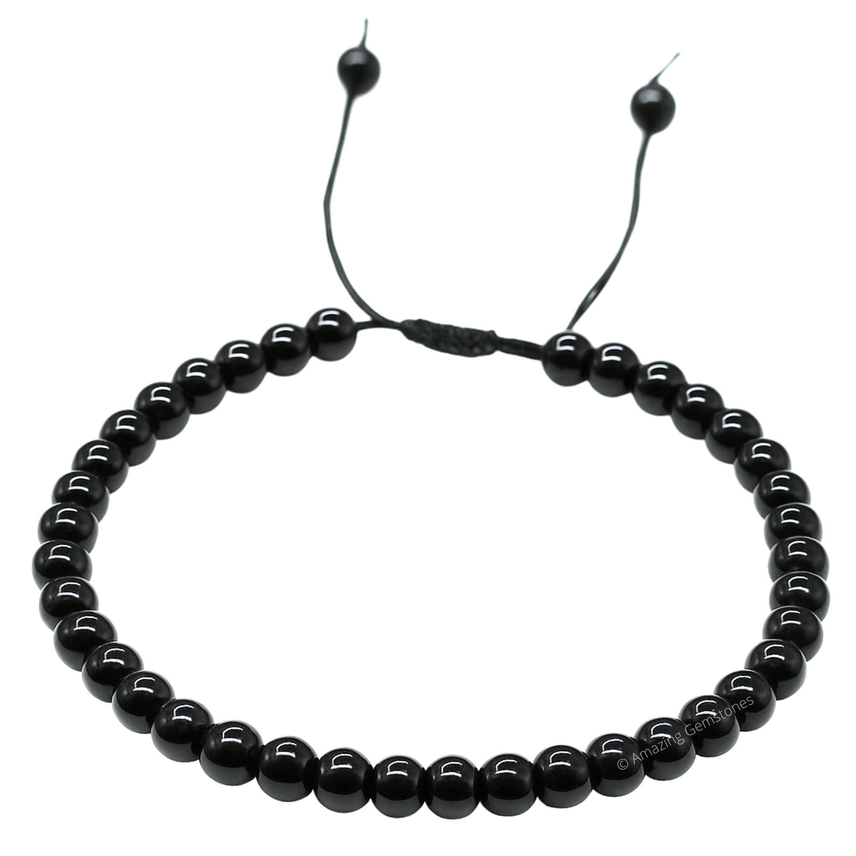 Amazing Gemstone Black Obsidian Anklet Ankle Bracelets for Women - Waterproof Beaded Healing Crystal Anklets, Plus Size Chakra Gemstone Bead Anklet (Stretchy Adjustable - Plain)