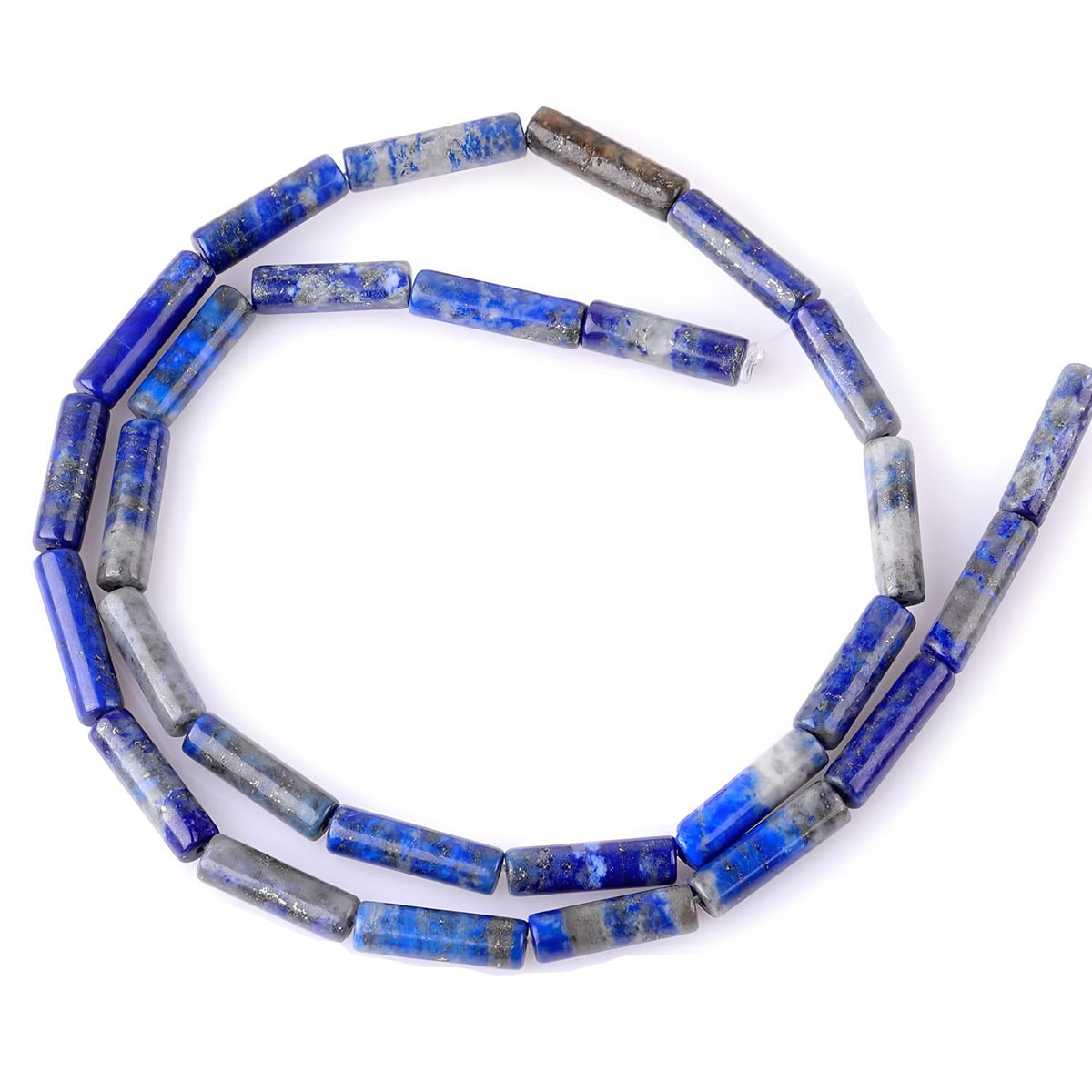 HAAMIIQII Natural Blue Lapis Lazuli Tube Beads 13x4mm Column Stone Cylinder Gemstone Loose Beads for Jewelry Making Strand 15 Inch (28-29pcs)
