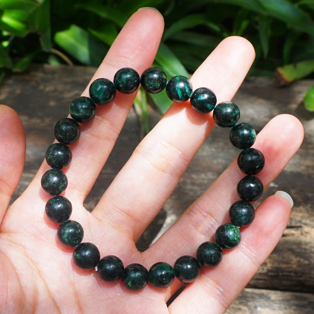 TaHLga 8MM Emerald Bracelet for Unisex | Fits for about 7.5" Wrist | Birthstone of May | Heart Chakra Green Crysta| Spritual Healing Gift for Friends and Familys on any Festival