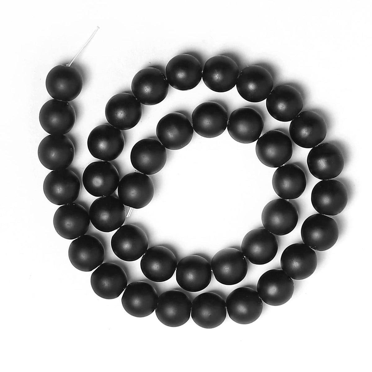 60pcs 6mm Natural Matte Black Onyx Agate Gemstone Beads Energy Healing Crystal Round Loose Stone Beads for Jewelry Making, DIY Bracelets Necklaces