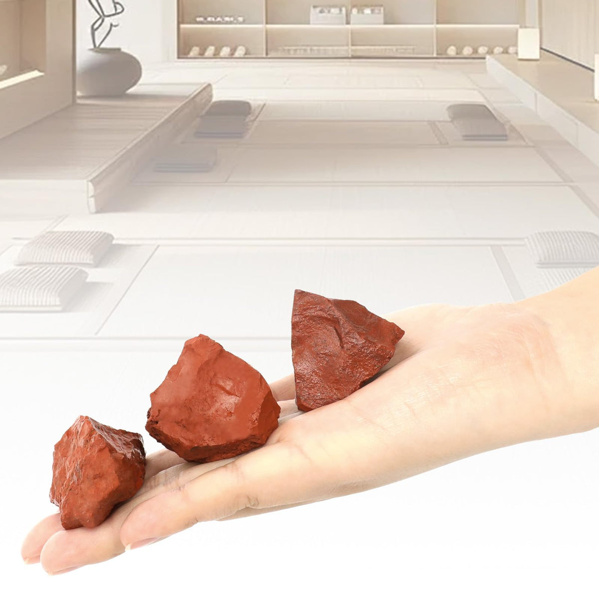 1.1lb Bulk Raw Red Jasper Rough Crystal-Natural Red Jasper Stone Raw Stones Crystal for Tumbling, Cabbing, Fountain Rocks, Decoration,Polishing, Wire Wrapping, Wicca & Reiki Crystal Healing