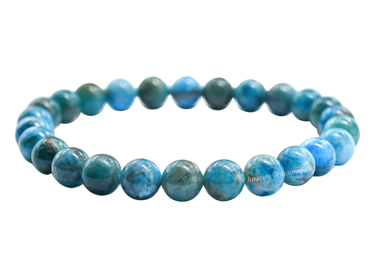 Amazing Gemstone Crystal Bracelet for Women Men's Gifts - Protection Healing Crystal Bracelet - 8mm Gemstone Beaded Stretchable Bracelet Pulseras Para Hombres Mujer Stocking Stuffers Mothers Day Gift (Apatite)