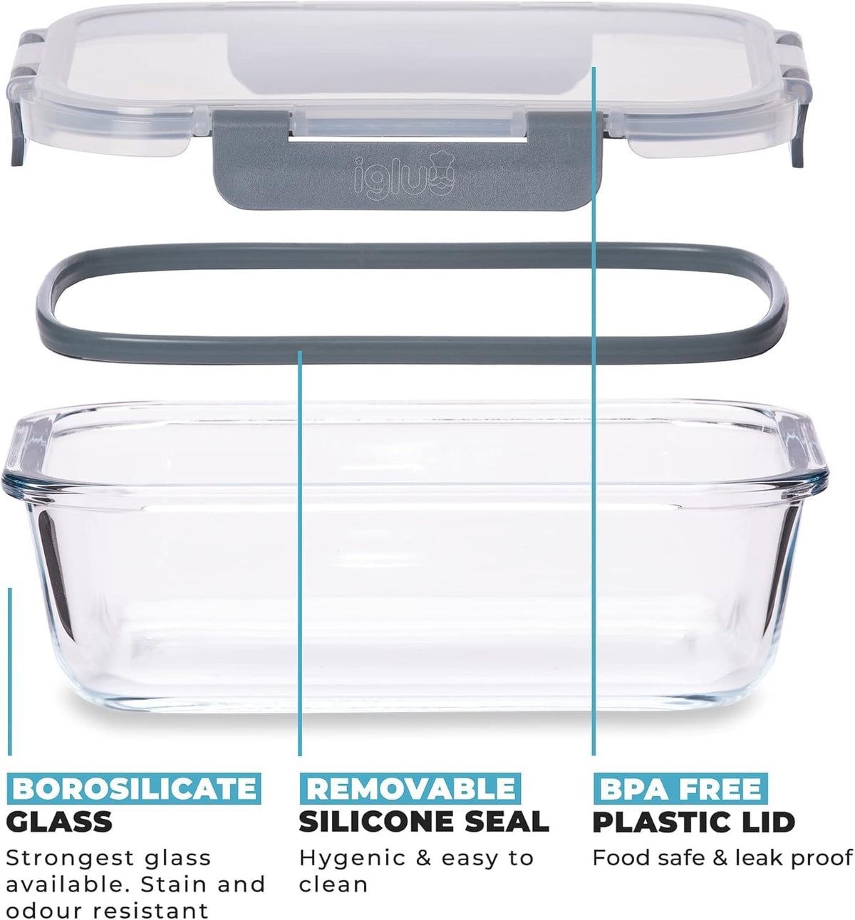 Igluu Meal Prep Glass Containers with Lids (10 Pack) – Airtight & BPA-Free – Oven, Microwave, Freezer & Dishwasher Safe – 12.5oz/35.5oz – Durable Borosilicate Glass