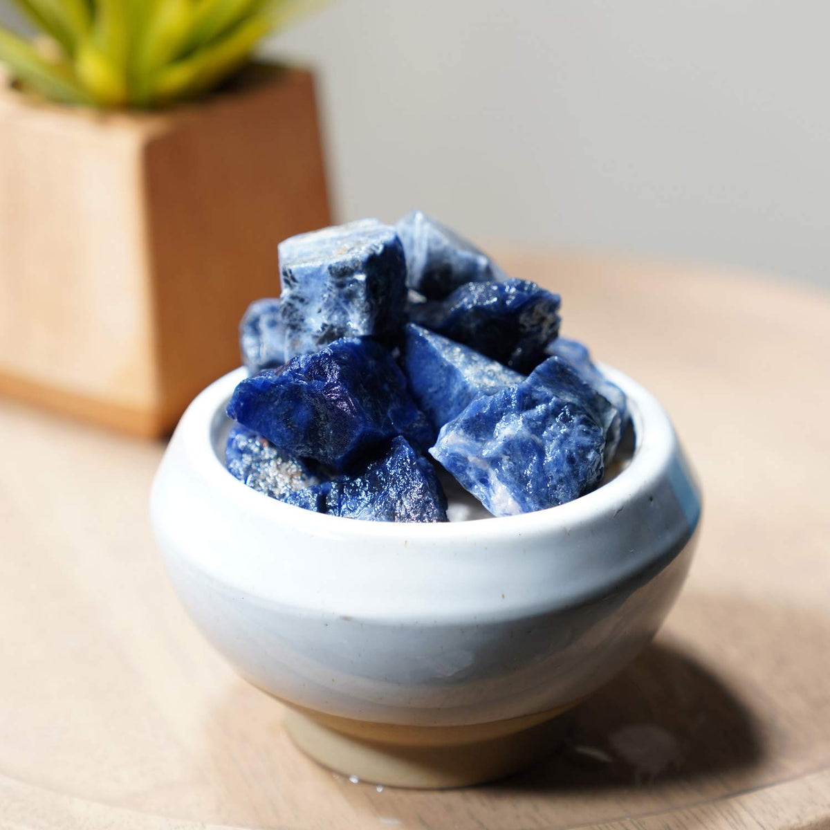 Crystal Allies 1 Pound Bulk Rough Blue Sodalite Reiki Crystal Healing Stones Large 1"