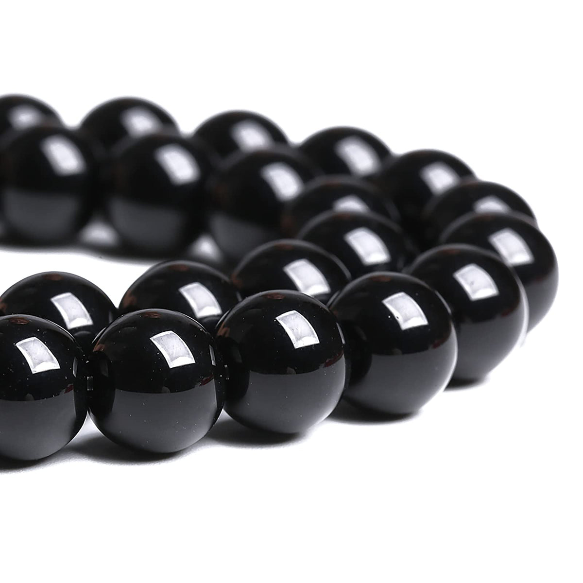 8mm 45PCS Natural Black Onyx Agate Round Loose Spacer Beads for Jewelry Making DIY Craft Bracelet 1 Strand 15"