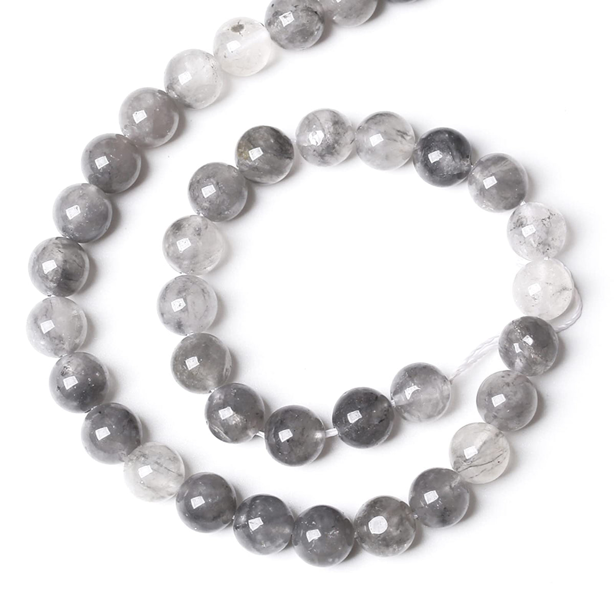 6MM 60PCS Natural Stone Cloudy Quartz Crystal Beads for Jewelry Making DIY Bracelet 1 Strand